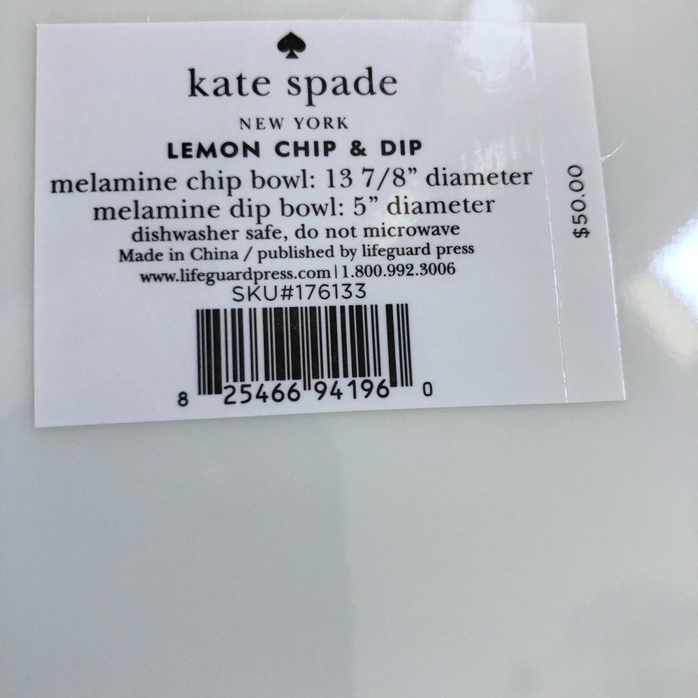 Kate Spade π Lemon Chip & Dip Bowl - Picture 3 of 3